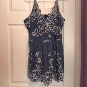 Blue and White Romper XL